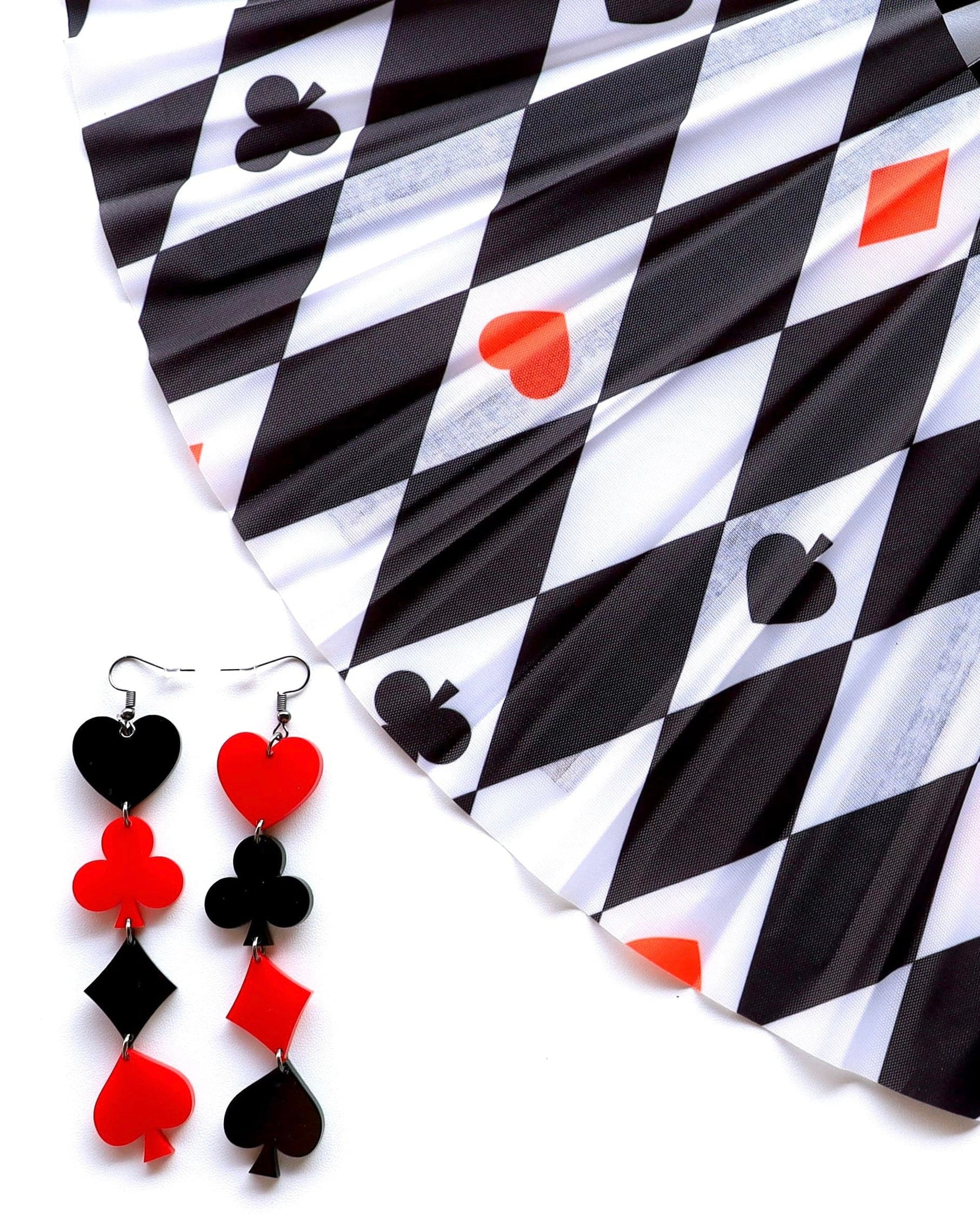 EarringsRed, White & Black Checkered Balls – Scarf Pins and Rings